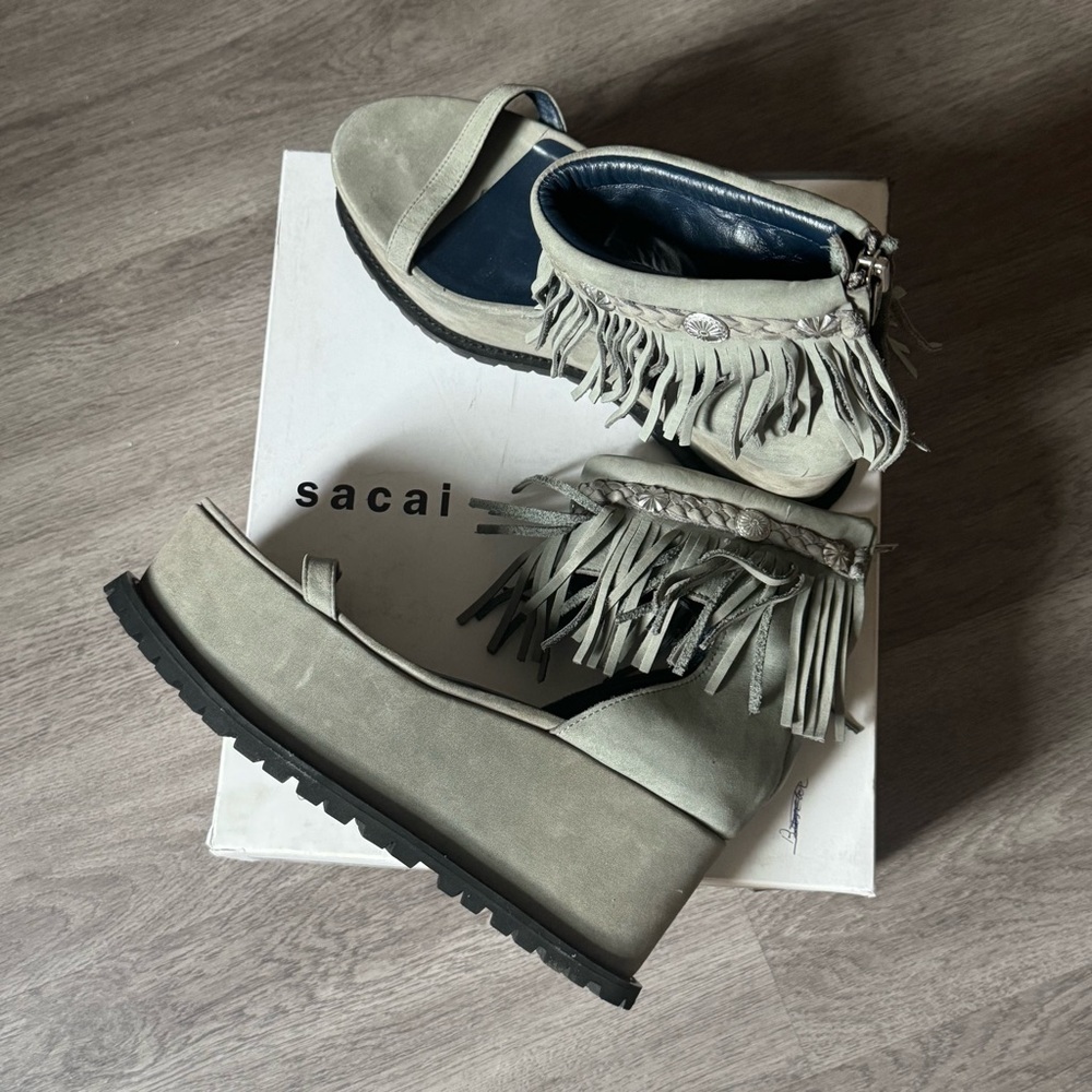 Sacai Platform Fringe Sandals Size 39 Fits Like US 8.5